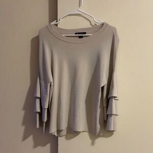 INC International Concepts Beige Layered Sleeve Blouse